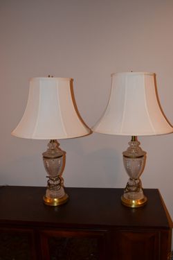 Antique Crystal Lamps (2)