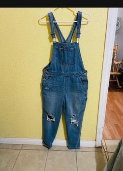Arizona Jean Co Women's Distressed Overall Size Large
