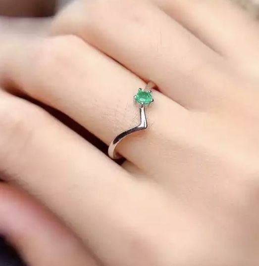 Natural Emerald Ring S925 