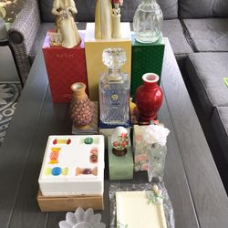 Vintage 1990’s Avon Porcelain French Lead Crystal European Glass Figurines Decanters Vase Fine Egg