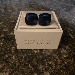 Perry Ellis portfolio Navy Blue Cufflinks NEW 