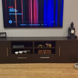 94" Modular Media Console, Dark brown/Chocolate, 3 piece