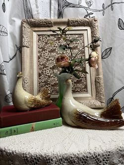 Pair Of Pottery Doves
