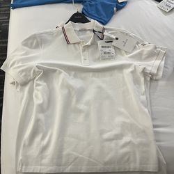Moncler White S&S Polo Shirt