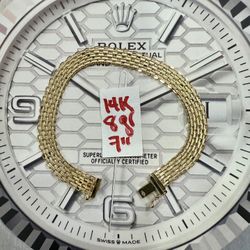 14K Solid Gold Bracelet For Wedding 8Gr 7 Inches Long 