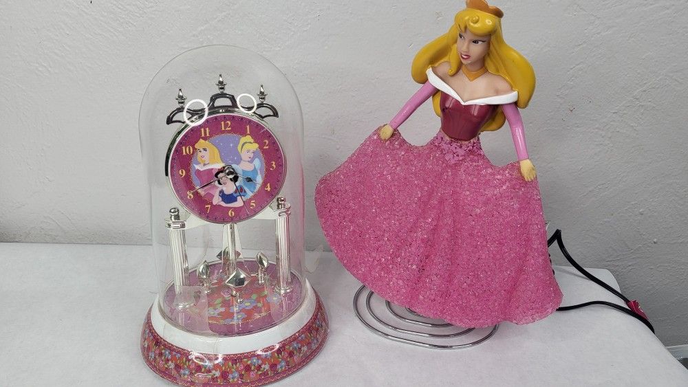 DISNEY PRINCESS AURORA 12" Eva Figural Tabletop Lamp Night Light /clock