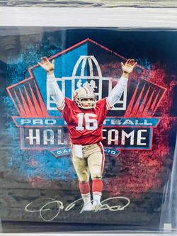 Joe Montana Signed Framed 16x20 Photo Montana Hologram 