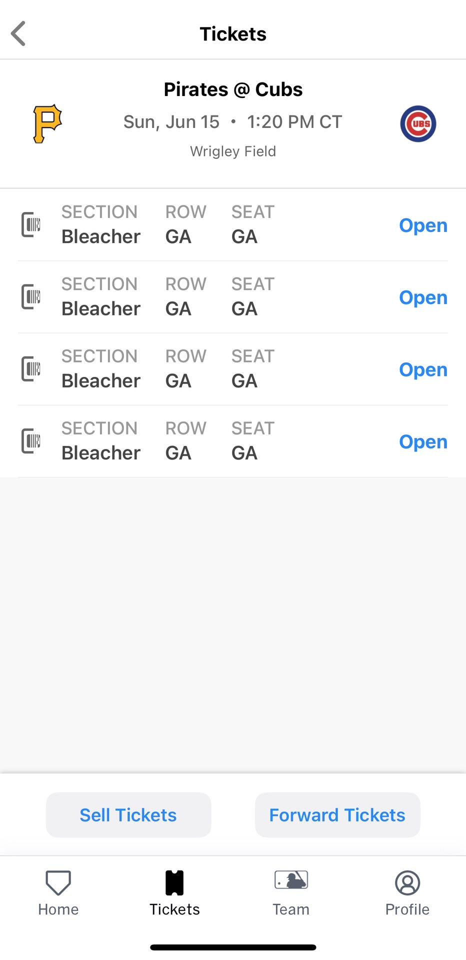 Cubs Father’s Day Tickets