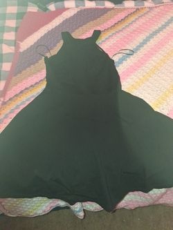 Women's med short dress open back blackest black