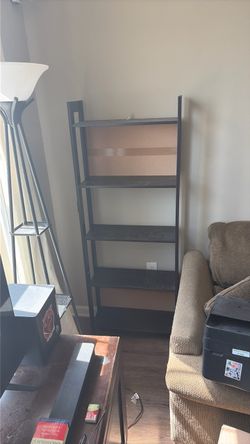 Two! 5-Tier Ladder Bookshelf Dark Brown