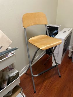 IKEA Franklin Industrial Beechwood Folding Counter Chairs - Pair