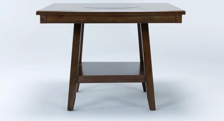 Brand New Counter Height Dining Table with Lazy Susan: 3 Chairs and  Bench