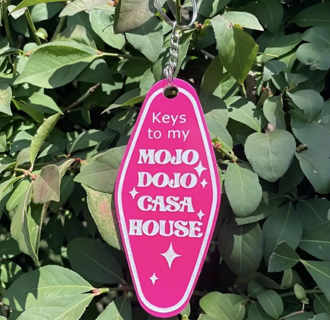Brand New Ken Pink Barbie Movie Mojo Dojo Casa House Key Ring 