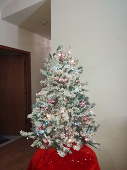 Flocked Christmas Tree  With Lights 30.00