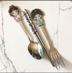 Fork Spoon 2 Chinese Chopsticks Set Reusable