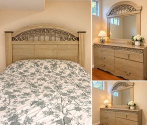 Bedroom Set with Headboard, Dresser, and Mirror