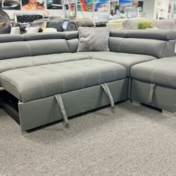 Overstock Sale😱Beautiful L Shape Sleeper Sectionals Available 50% Off Starting At $599