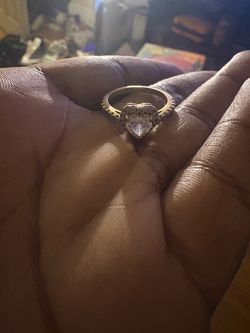 Heart Stone Silver-Tone Ring