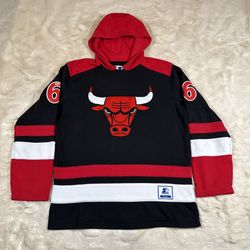 Chicago Bulls Starter (Bred) Hockey Style Hoodie Men’s Large