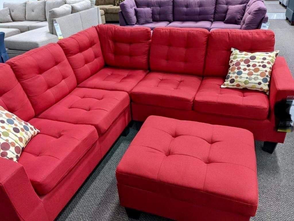 New Red Sectional Couch Only $50 Down Payment