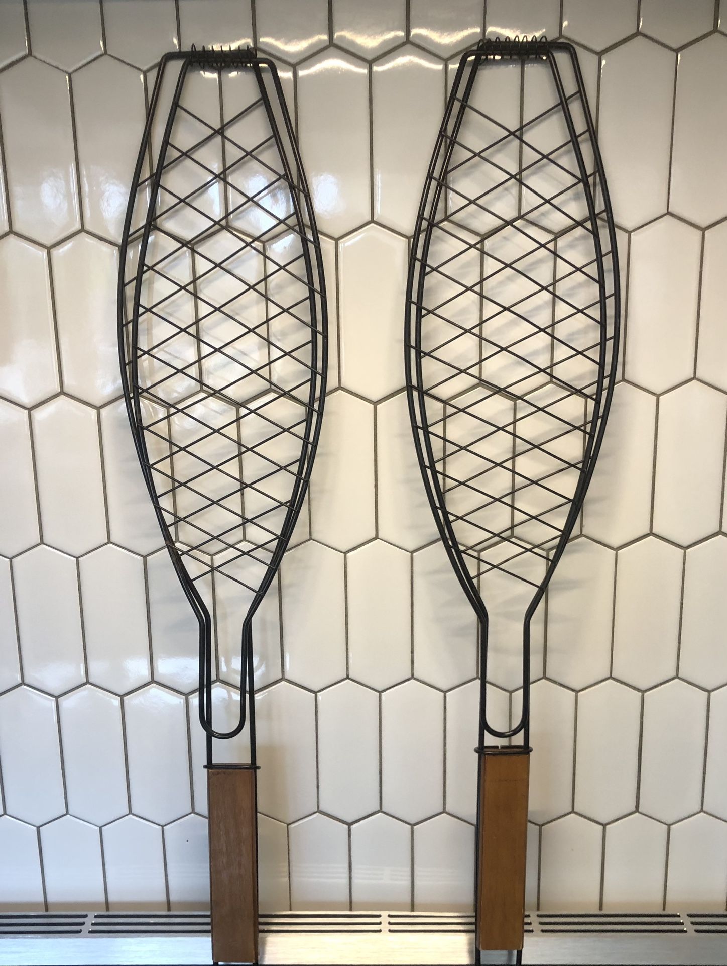 2 BBQ Grill Fish baskets/racks