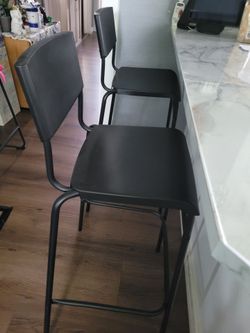 Black Metal Bar Stools Set of 4