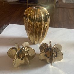 Pier One Gold Candlestick Holders Or Decor 