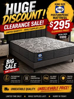 BIG SALE! BRAND NEW KING SIZE SEALY POSTUREPEDIC 14 INCHES THICK MATTRESS