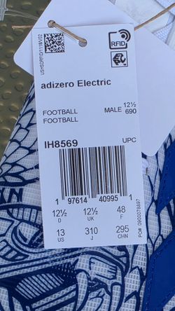 Adidas Adizero Electric Football Cleat – White/Royal Blue
Style IH8569 | Size US 13 | Brand New with Tags
