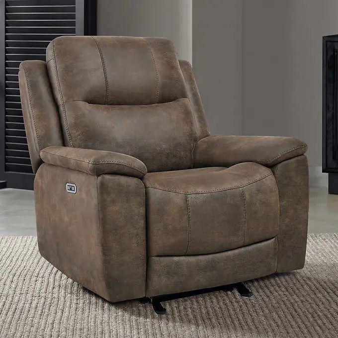 Barcalounger Cyprus Fabric Power Glider Recliner with Power Headrest