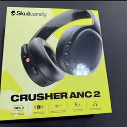 Skullcandy Crusher ANC 2 Bluetooth Wireless Over Ear Headphones - Black NEW