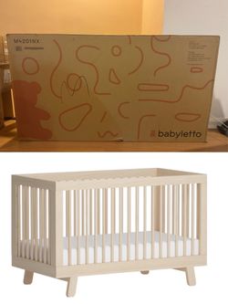 NEW IN BOX Babyletto Hudson 3-in-1 Convertible Crib in Washed Natural