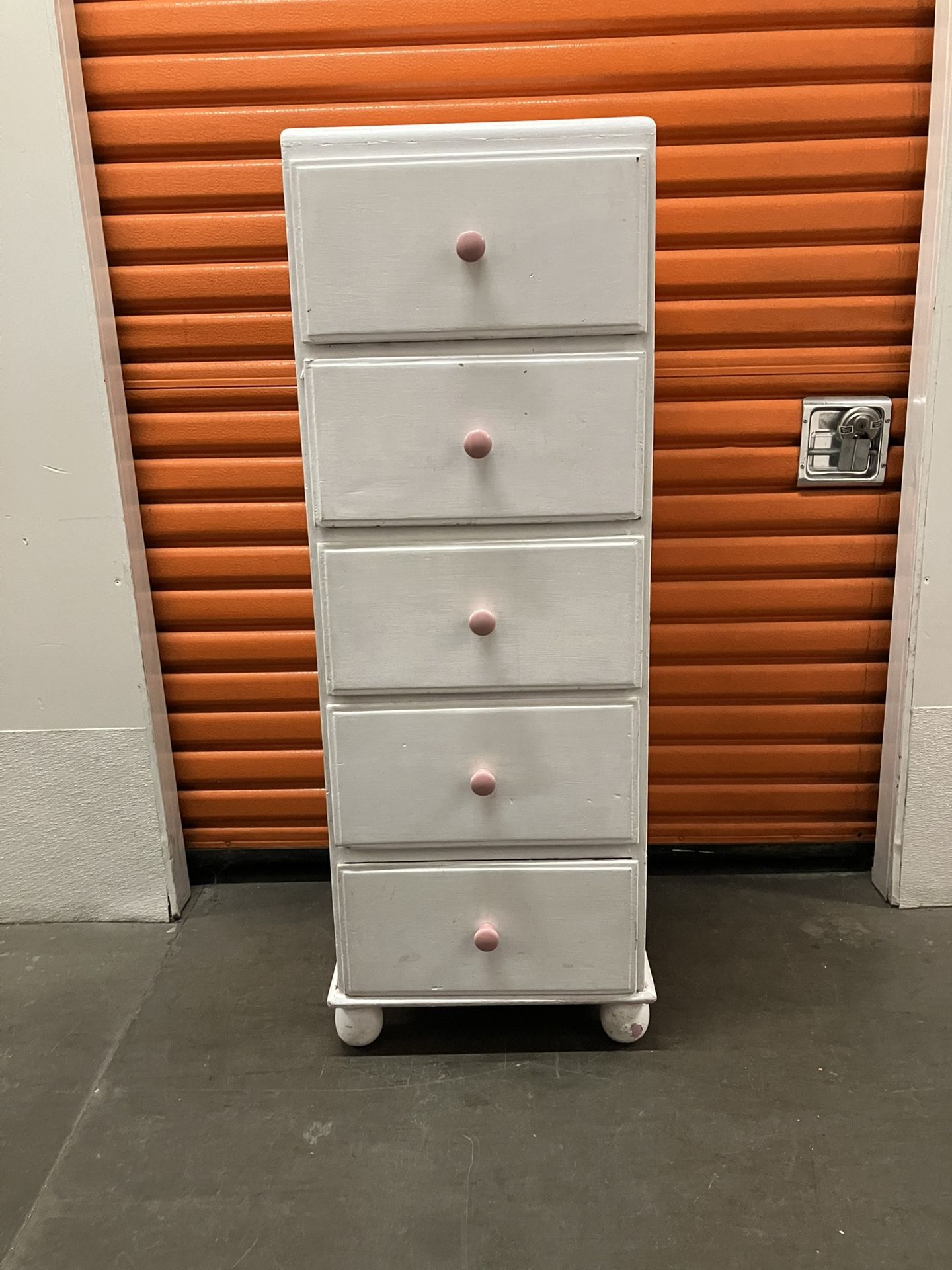 Vintage Tall Wood Chest Of Drawers
