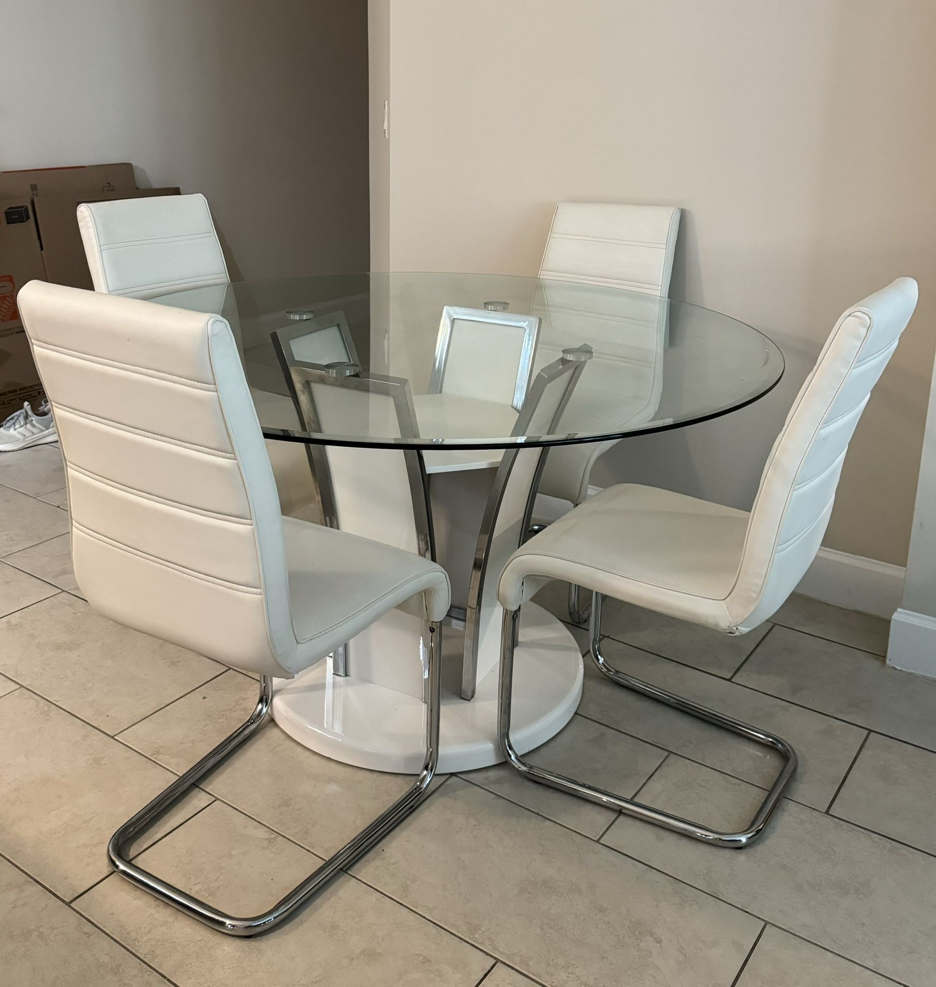 Glass Top Dining Table 