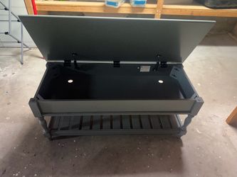 Gray Bench/ TV Console/ Storage Chest