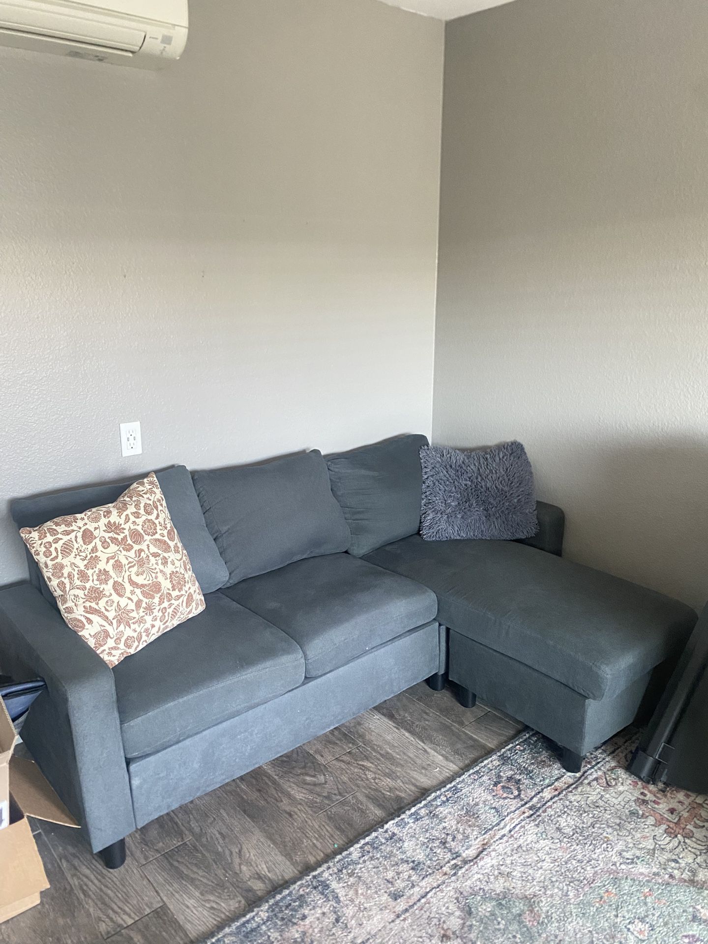 Smaller grey Couch (the Long Part Moves To Either Side)