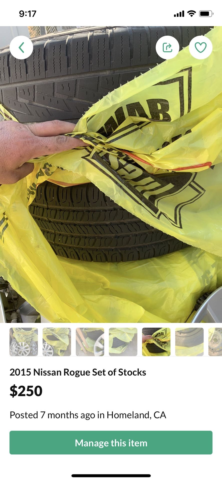2015 Nissan Stock wheels and tires