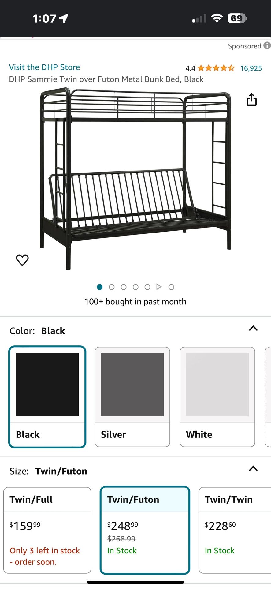Twin/Futon Bunk Bed