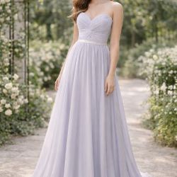 Light Gray Strapless Gown, Size 14Elegant light gray floor-length gown, worn only once. Size 14