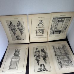 6 antique Delafosse Louis XVI French art plates Armand Guerinet 8 x 12