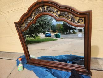 Large mirror 45"top to bottom 50.1/2 across bottom 3 1/2at base