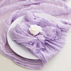8 lilac lavender Cheesecloth Table Runners for Babyshower, Special Event