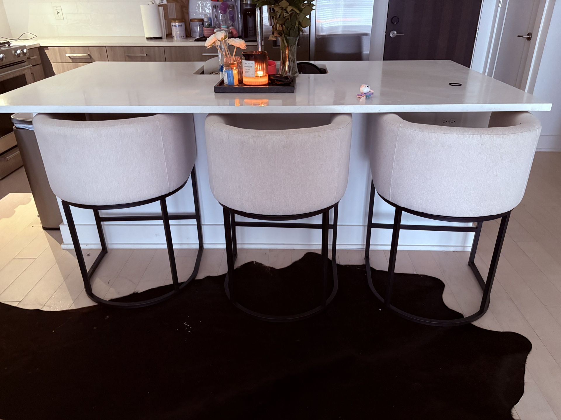 Cream Bar Stools Set Of 3
