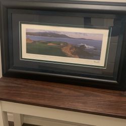 Framed Pebble Beach Lithograph 