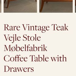 Rare Vintage Teak VejleStole Møbelfabrik Coffee