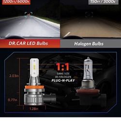 9005 H11/H8/H9 LED Headlight Bulbs, 15000 Lumens 500% Brighter LED Headlights, 6000K Cool White LED Headlights Conversion Kit, IP68 Waterproof, Pack