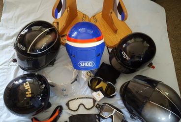 M/C Helmet & Goggle Assortment & Racks