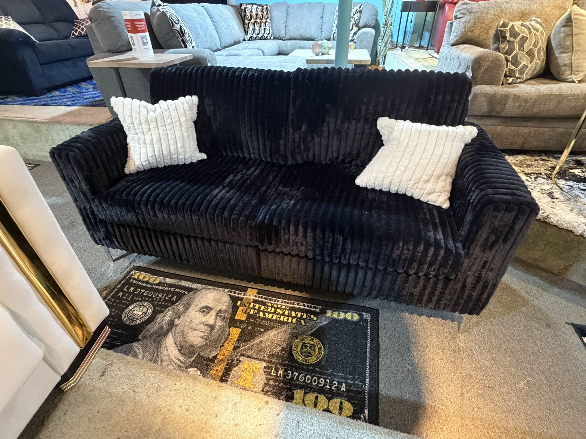 Corduroy Sofa & Loveseat Set – ONLY $578! Includes 4 Plush Accent Pillows at NO EXTRA COST!