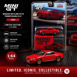 Title: Mini GT Nissan Skyline GT-R Tommykaira R-Z (Red) MiJo Exclusive – Limited Edition 1 of 4800