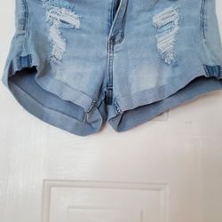 Girls Ripped Jean Shorts From Rue